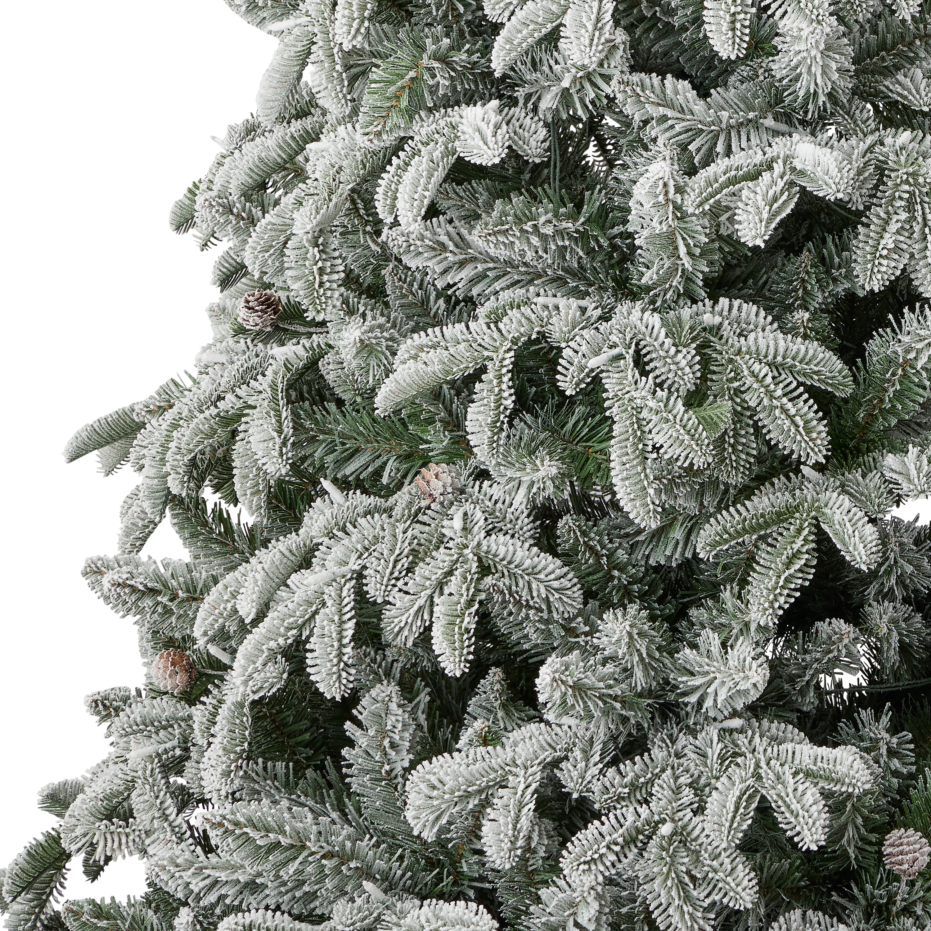 Lexington Fir Lightly Dusted 7.5ft Pre-Lit Tree with Warm White LED Lights and Pinecones