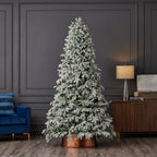 Lexington Fir Lightly Dusted 7.5ft Pre-Lit Tree with Warm White LED Lights and Pinecones