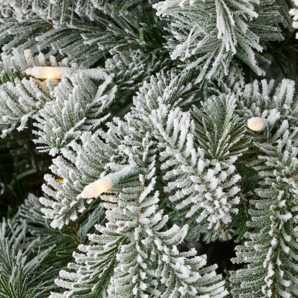Lexington Fir Lightly Dusted 7.5ft Pre-Lit Tree with Warm White LED Lights and Pinecones