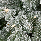 Lexington Fir Lightly Dusted 7.5ft Pre-Lit Tree with Warm White LED Lights and Pinecones