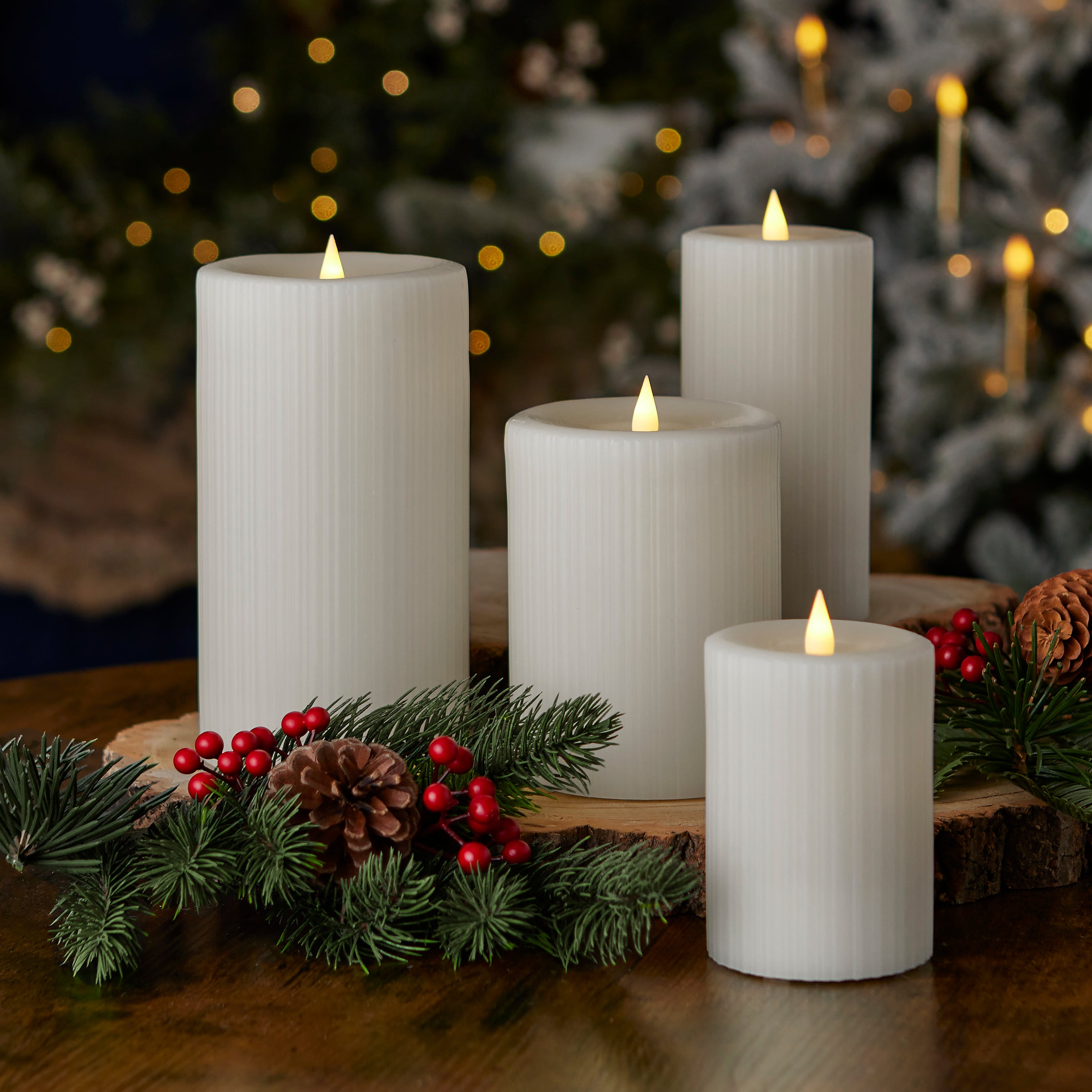 Fine Ribbed Motion Flameless Candle