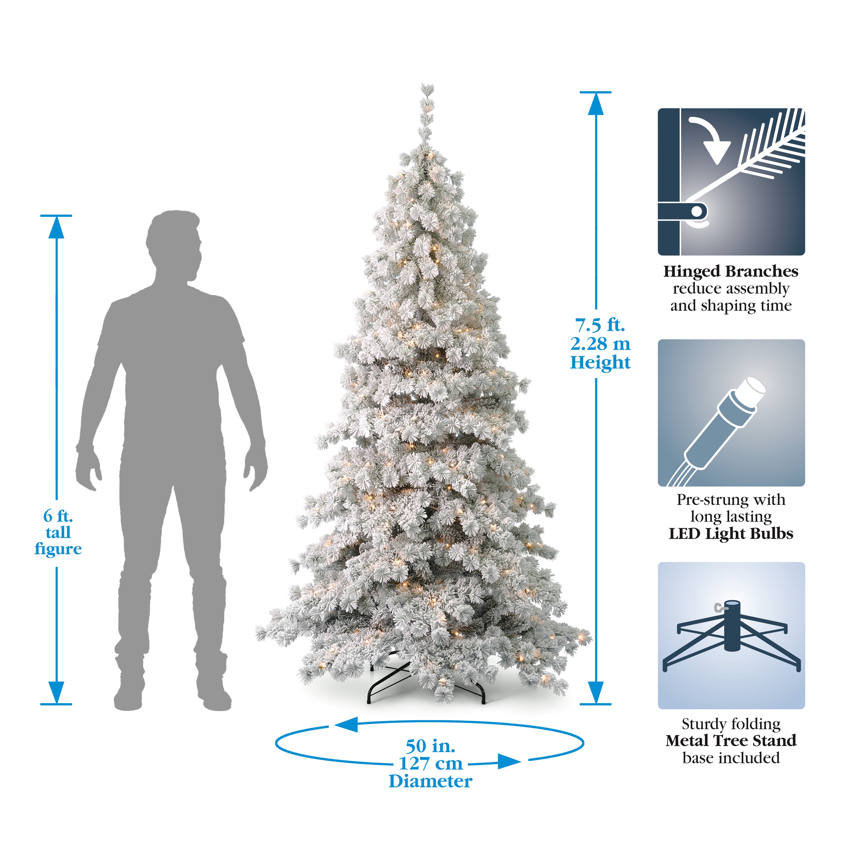 Flocked Winter Fir Tree