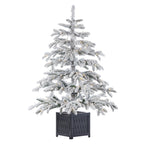Jackson Flocked Artificial Pre-Lit Pine Tree
