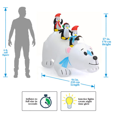 Penguins on Polar Bear Inflatable