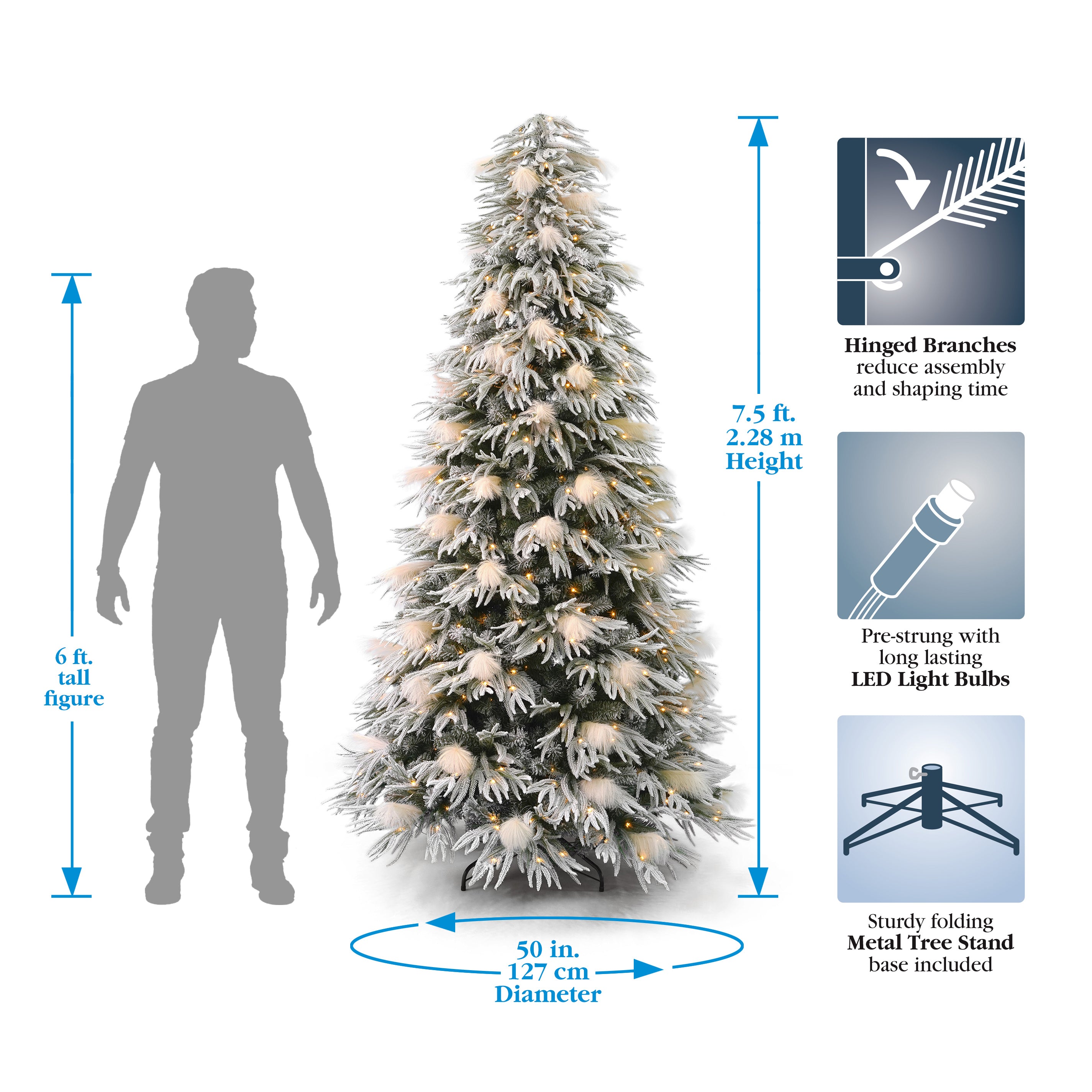 Pine and Pampas Tree (Pre Lit)