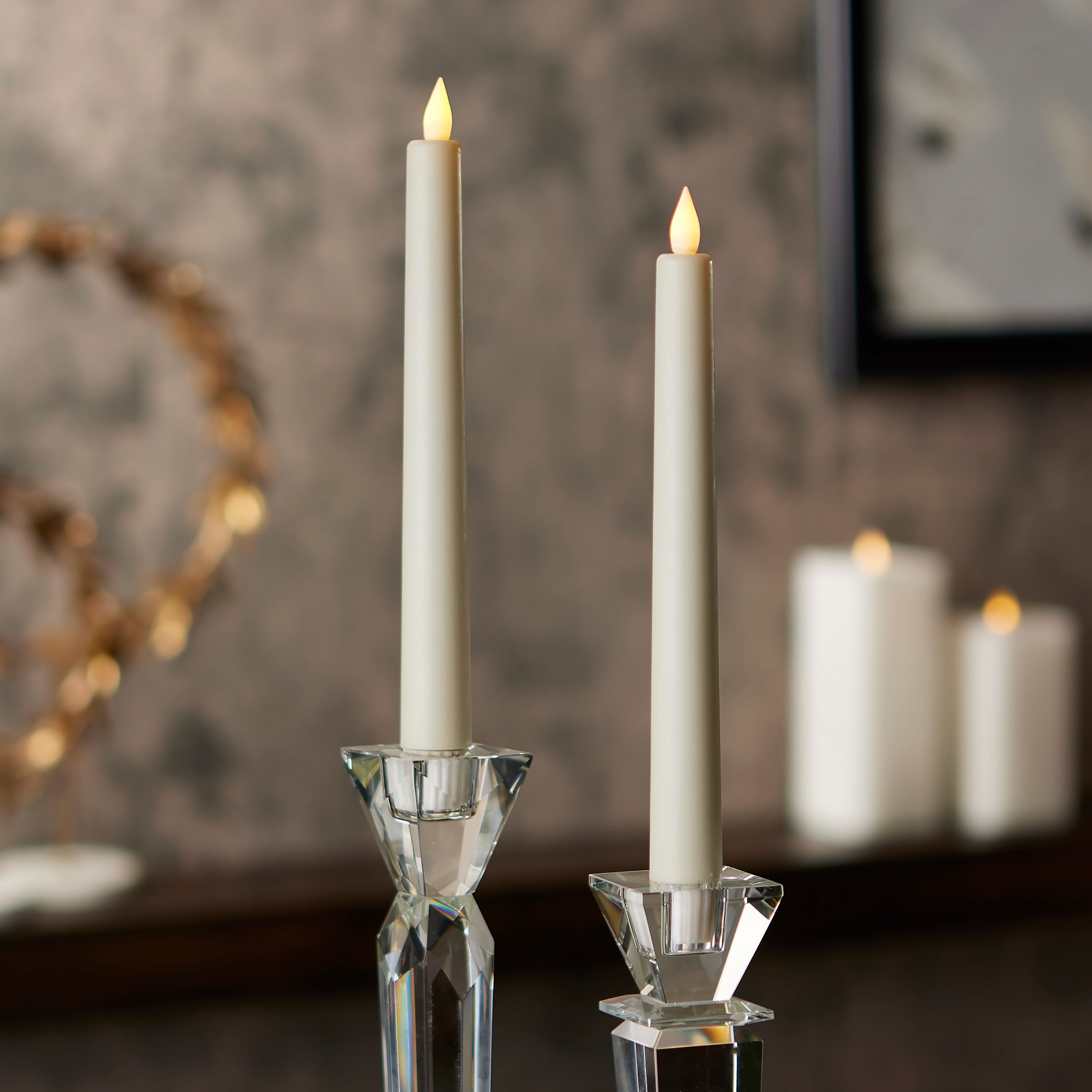 Sutton Fluted Motion Flameless Taper Candle