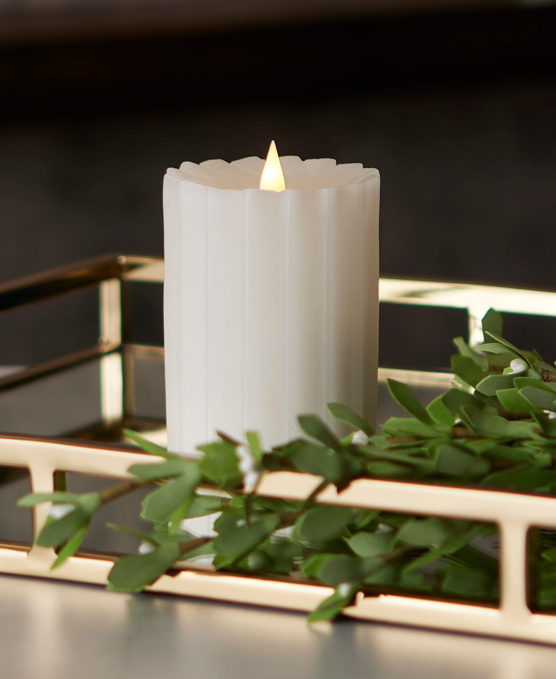 Sutton Fluted Motion Flameless Candle