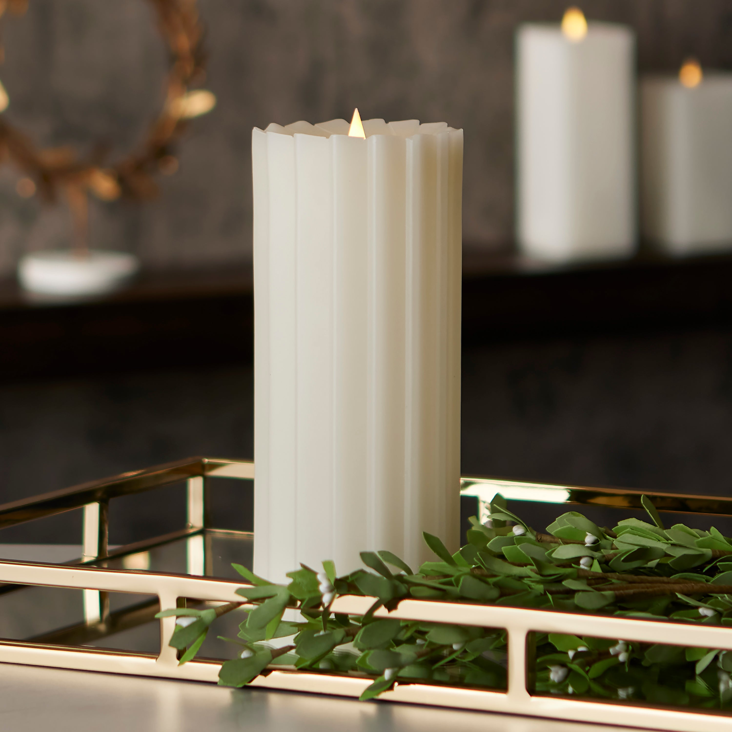 Sutton Fluted Motion Flameless Candle