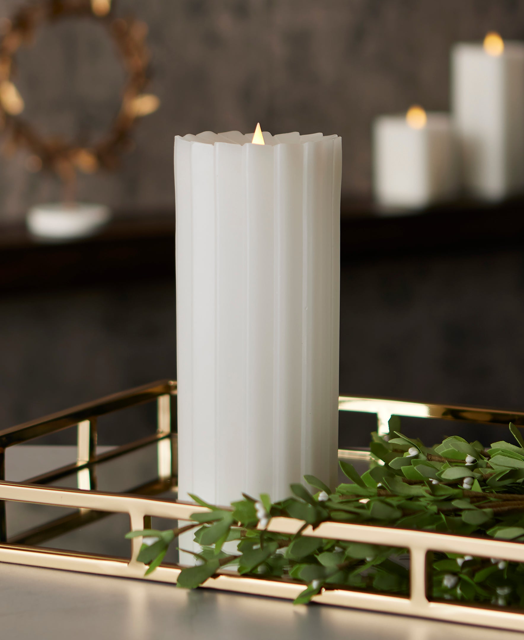 Sutton Fluted Motion Flameless Candle