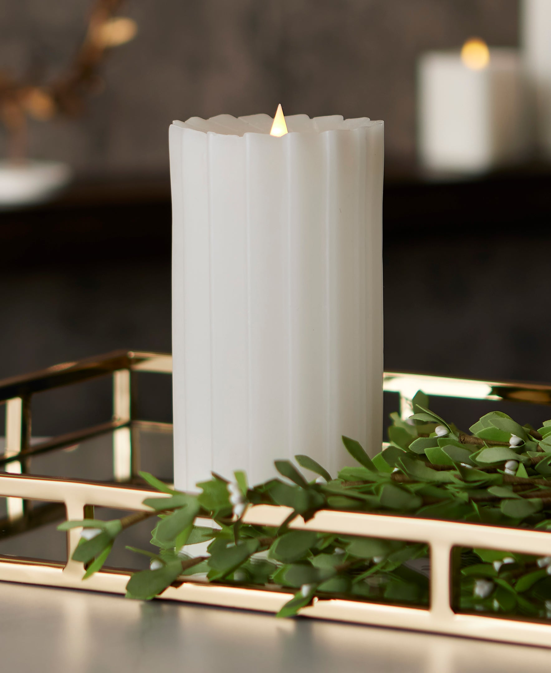 Sutton Fluted Motion Flameless Candle