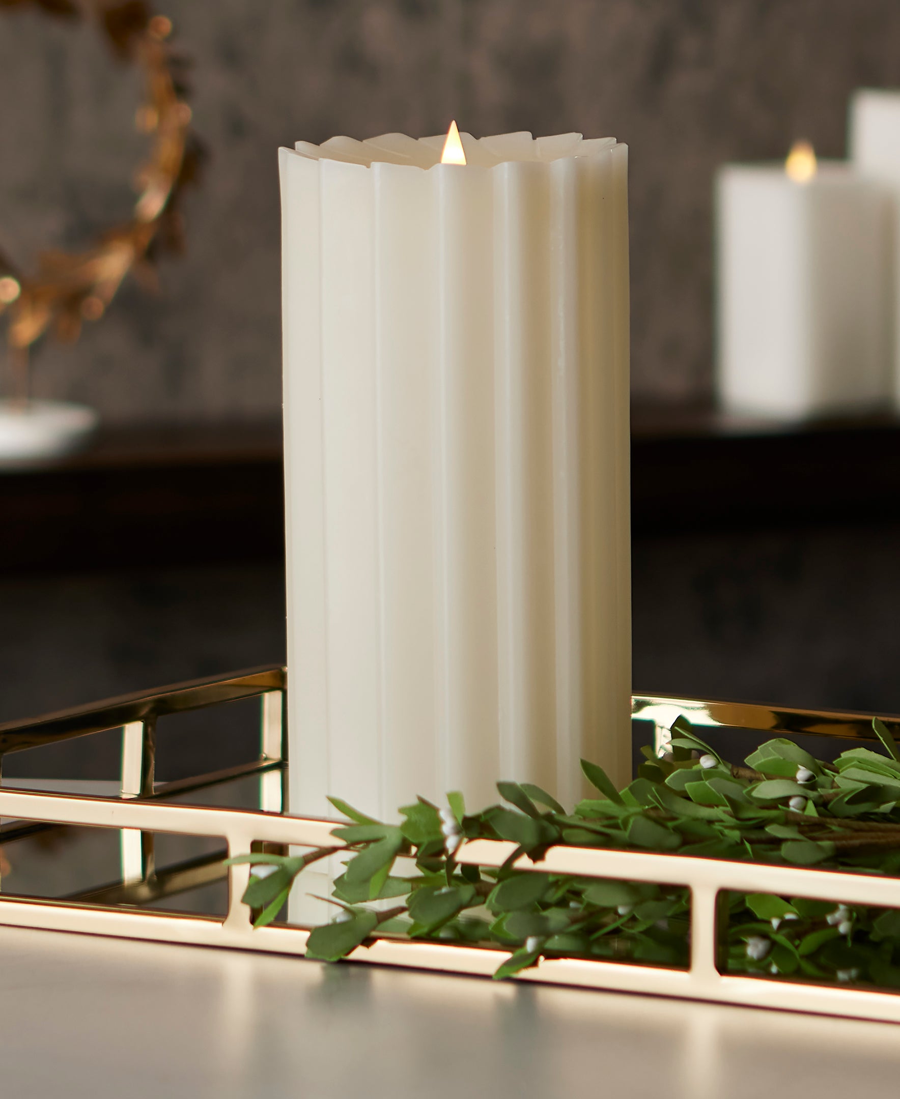 Sutton Fluted Motion Flameless Candle