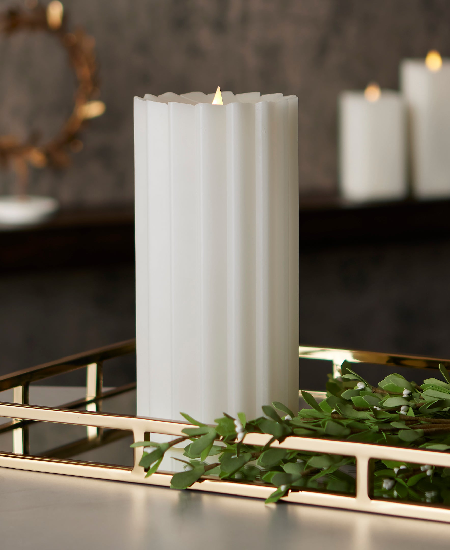 Sutton Fluted Motion Flameless Candle