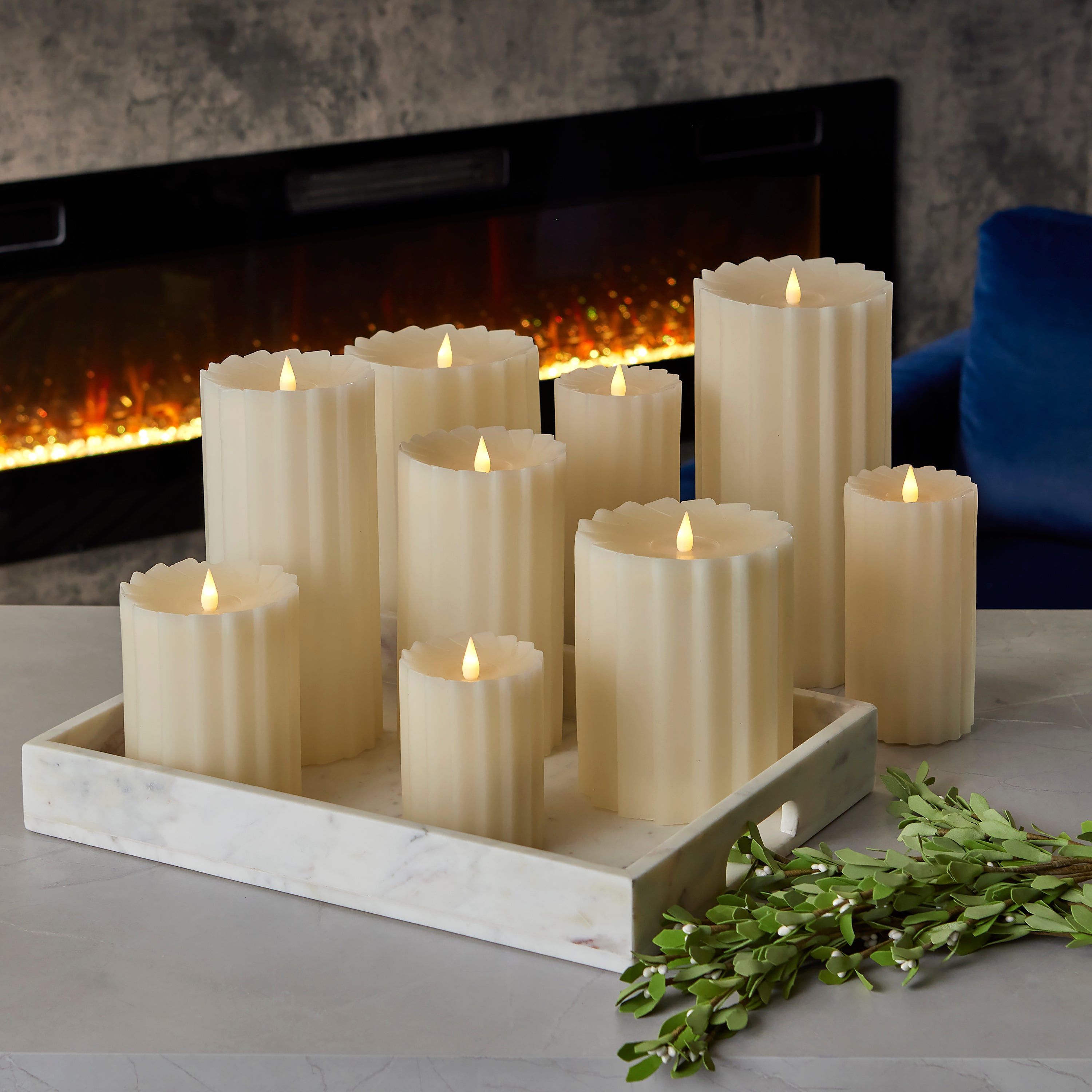 Sutton Fluted Motion Flameless Candle