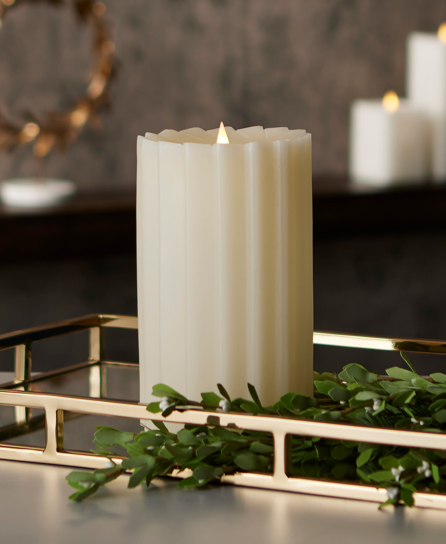 Sutton Fluted Motion Flameless Candle