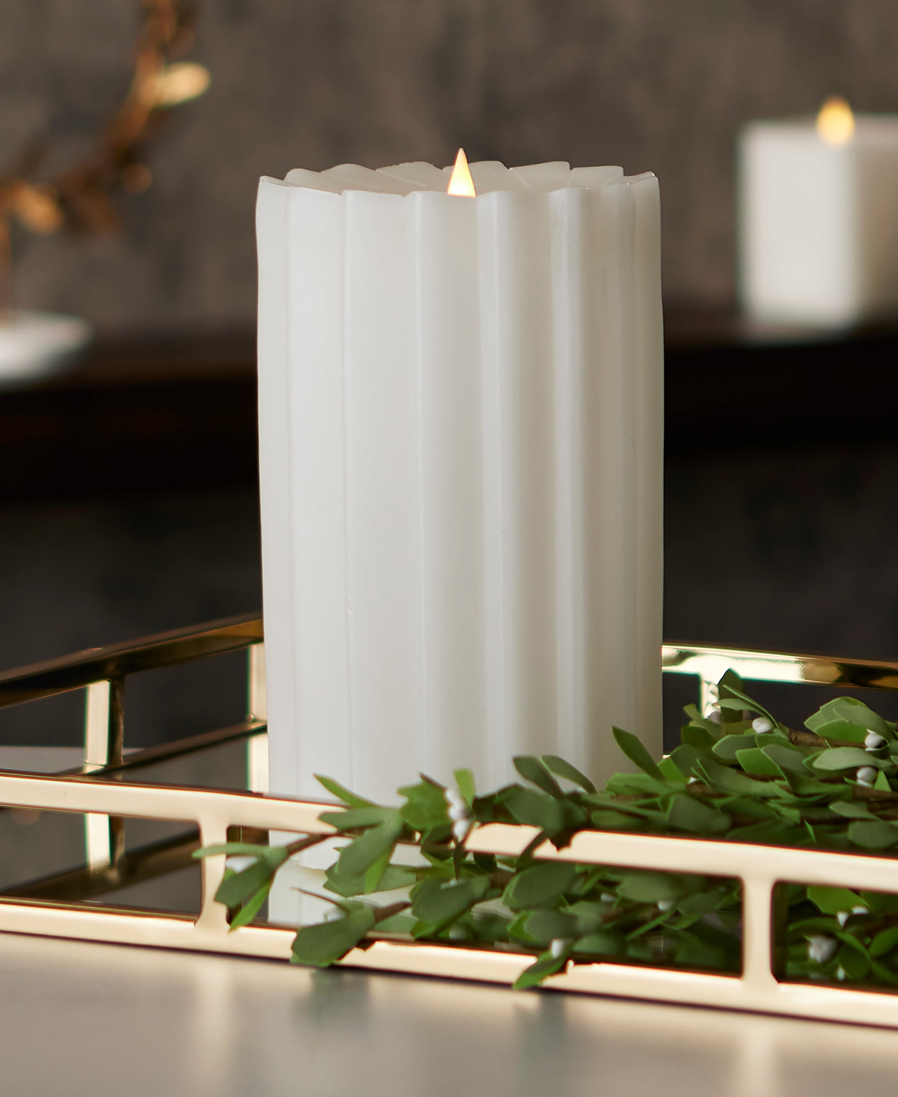 Sutton Fluted Motion Flameless Candle