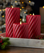 Swirl Motion Flameless Candle in Red