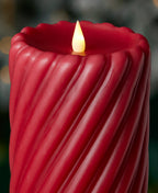 Swirl Motion Flameless Candle in Red