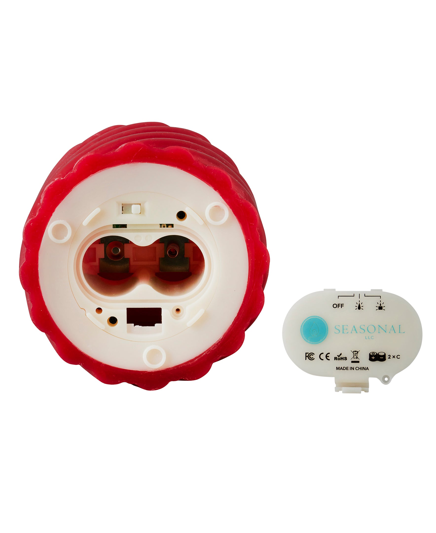 Swirl Motion Flameless Candle in Red