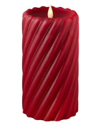 Swirl Motion Flameless Candle in Red
