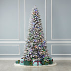 Snow Kissed Pine Flocked Pre-lit Tree with Multicolor LED Lights