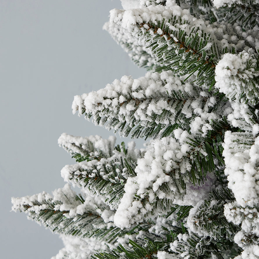 Snow Kissed Pine Flocked Full Tree with Multicolor LED Lights