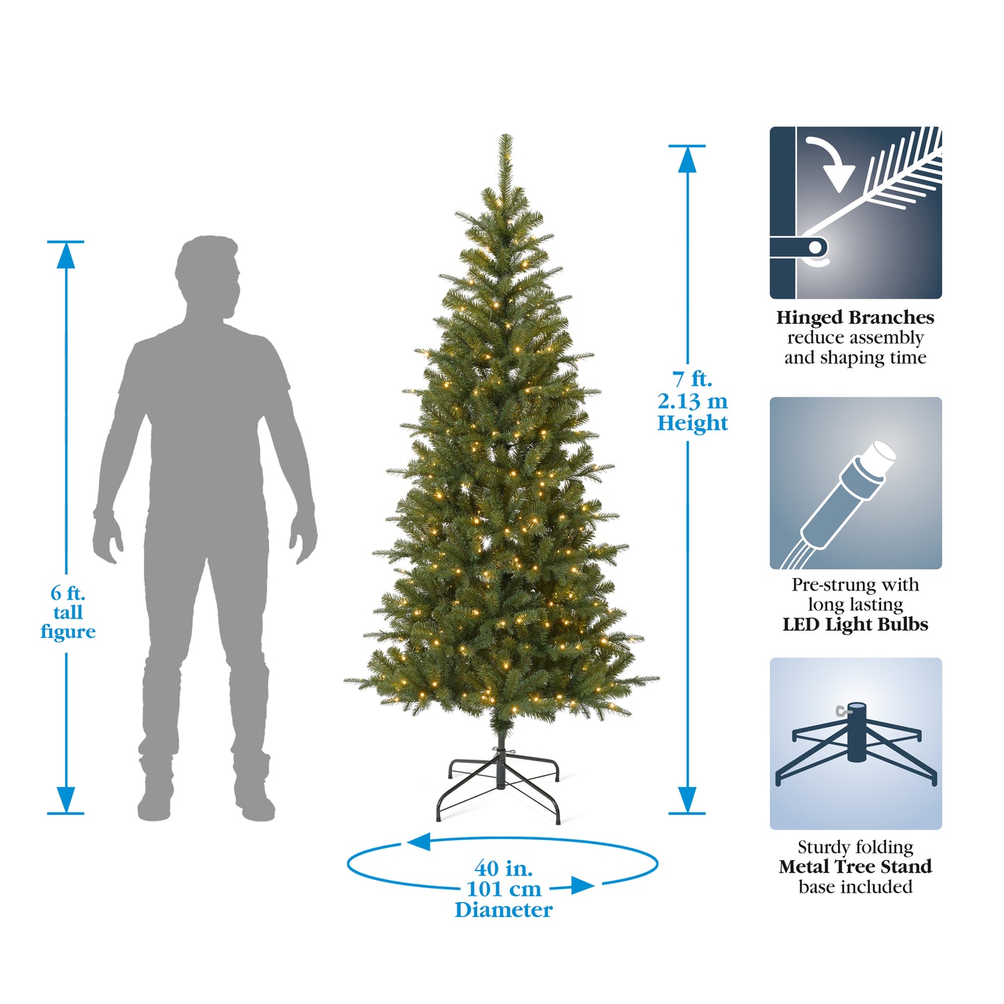 Valley Pine Pre-lit Tree with Warm White LED Lights