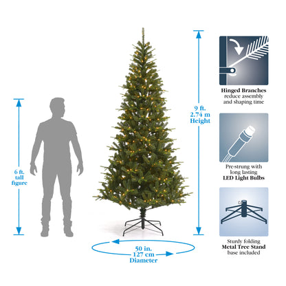 Valley Pine Pre-lit Tree with Warm White LED Lights