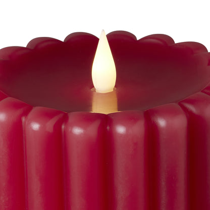 Wide Ribbed Motion Flameless Candle