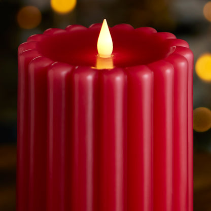 Wide Ribbed Motion Flameless Candle