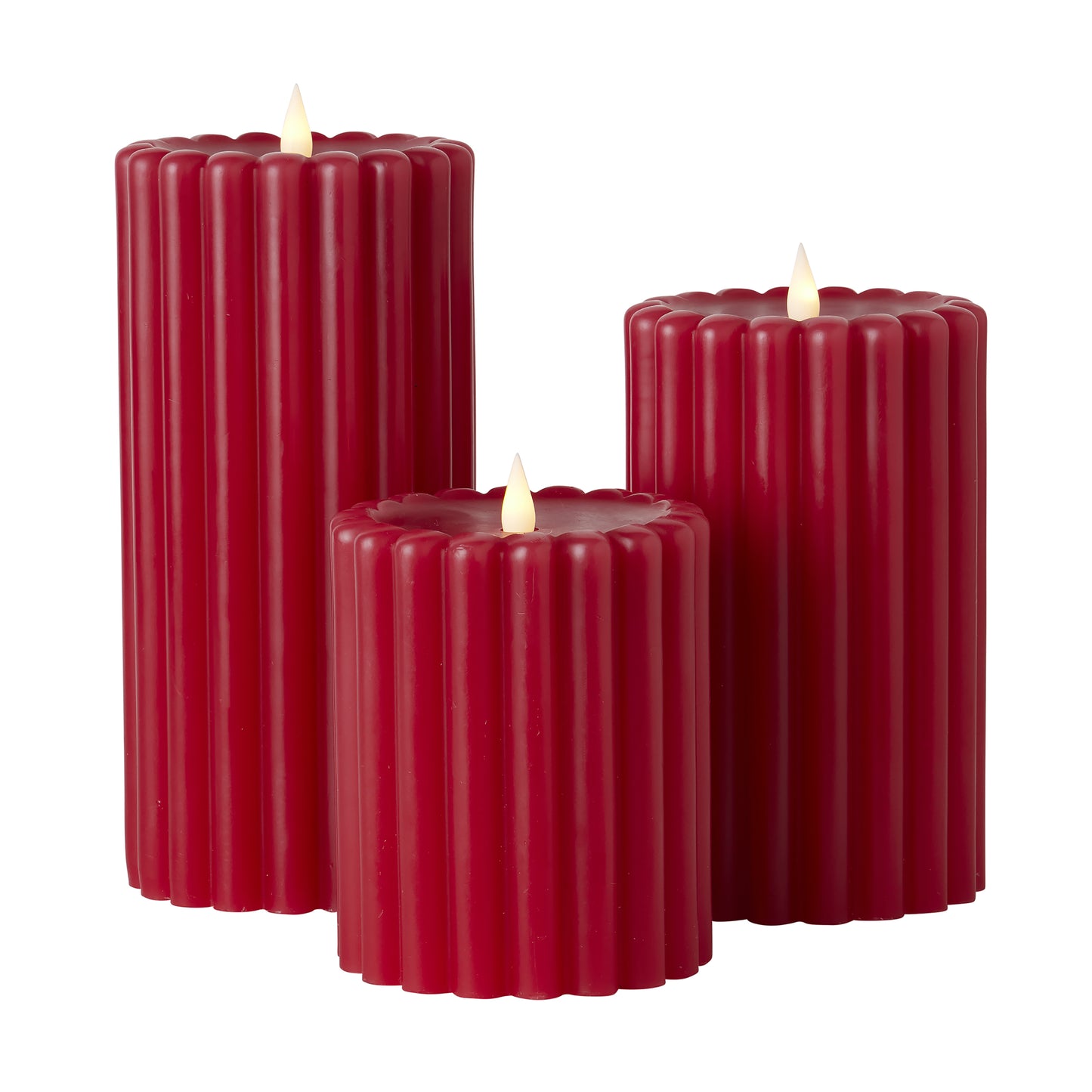 Wide Ribbed Motion Flameless Candle