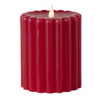 Wide Ribbed Motion Flameless Candle