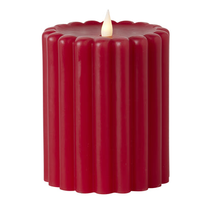 Wide Ribbed Motion Flameless Candle