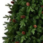 Canyon Ranch Fir Pre-Lit Tree with Warm White LED Lights and Pinecones