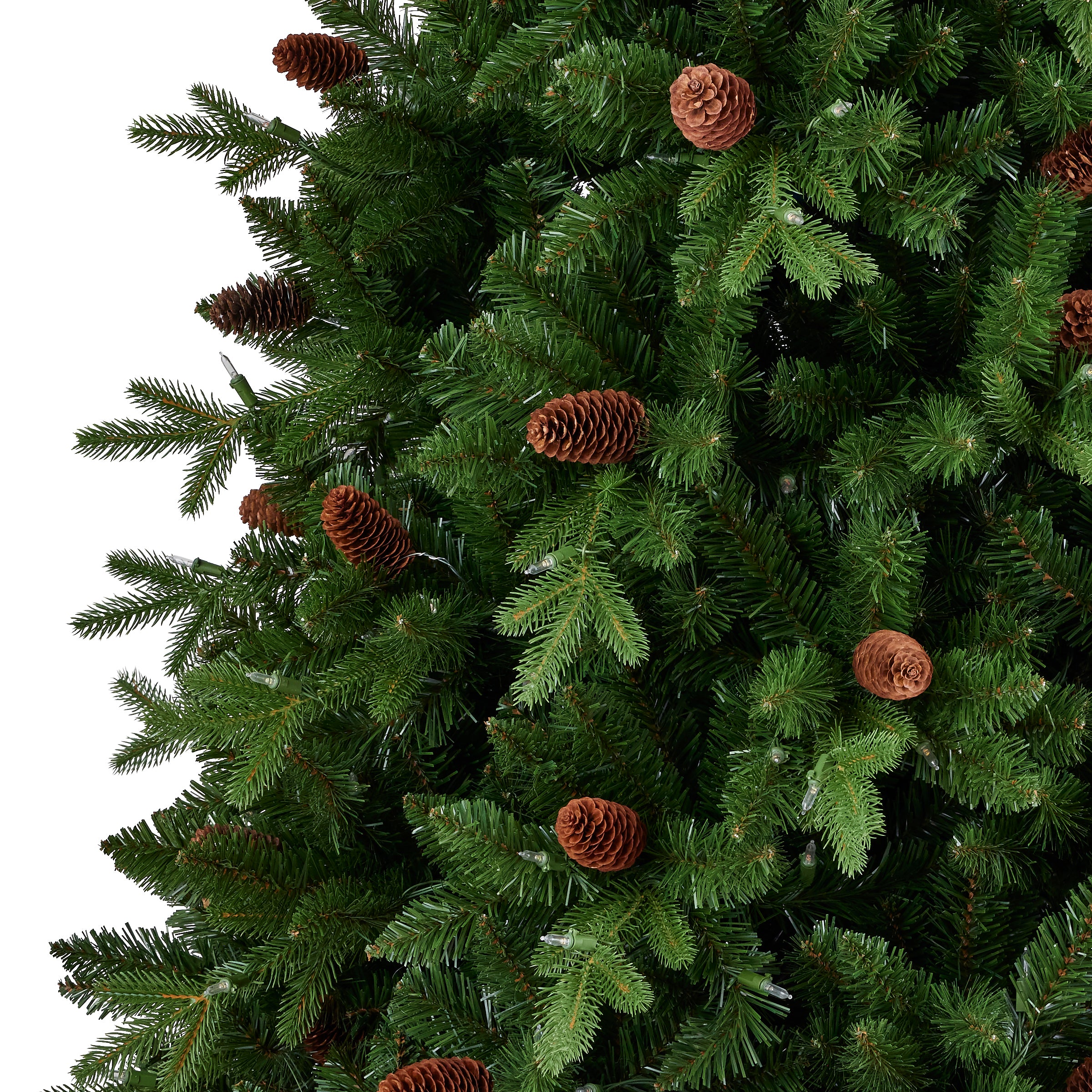 Canyon Ranch Fir Pre-Lit Tree with Warm White LED Lights and Pinecones