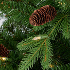 Canyon Ranch Fir Pre-Lit Tree with Warm White LED Lights and Pinecones