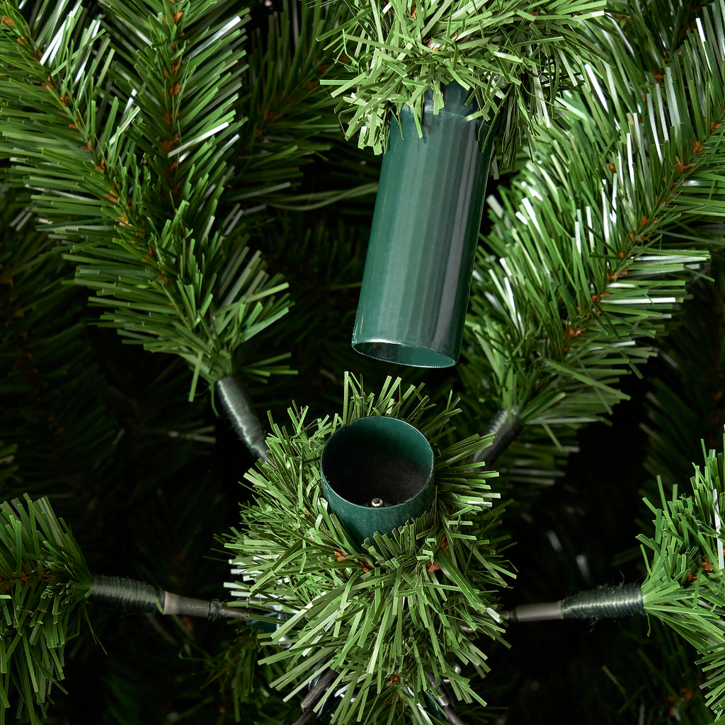Canyon Ranch Fir Pre-Lit Tree with Warm White LED Lights and Pinecones