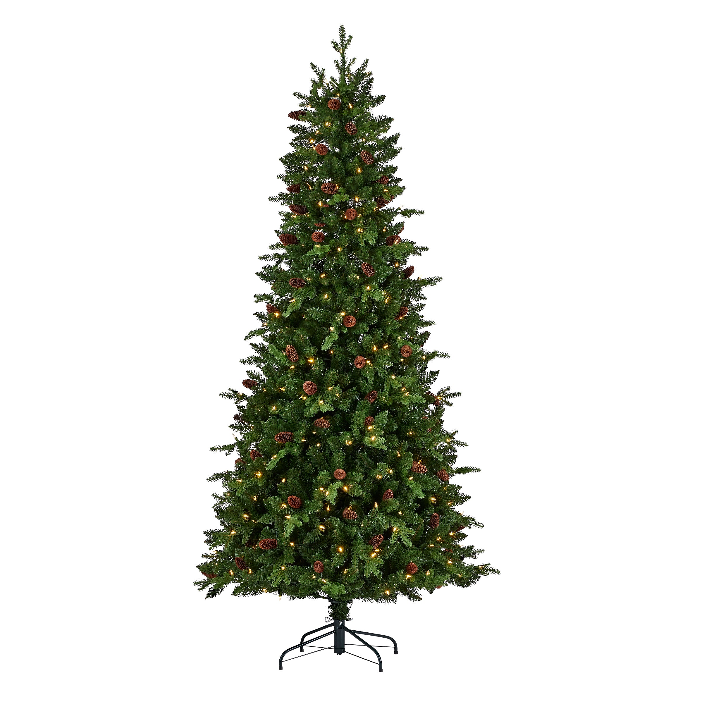 Canyon Ranch Fir Pre-Lit Tree with Warm White LED Lights and Pinecones
