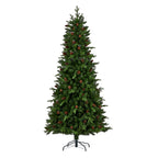 Canyon Ranch Fir Pre-Lit Tree with Warm White LED Lights and Pinecones