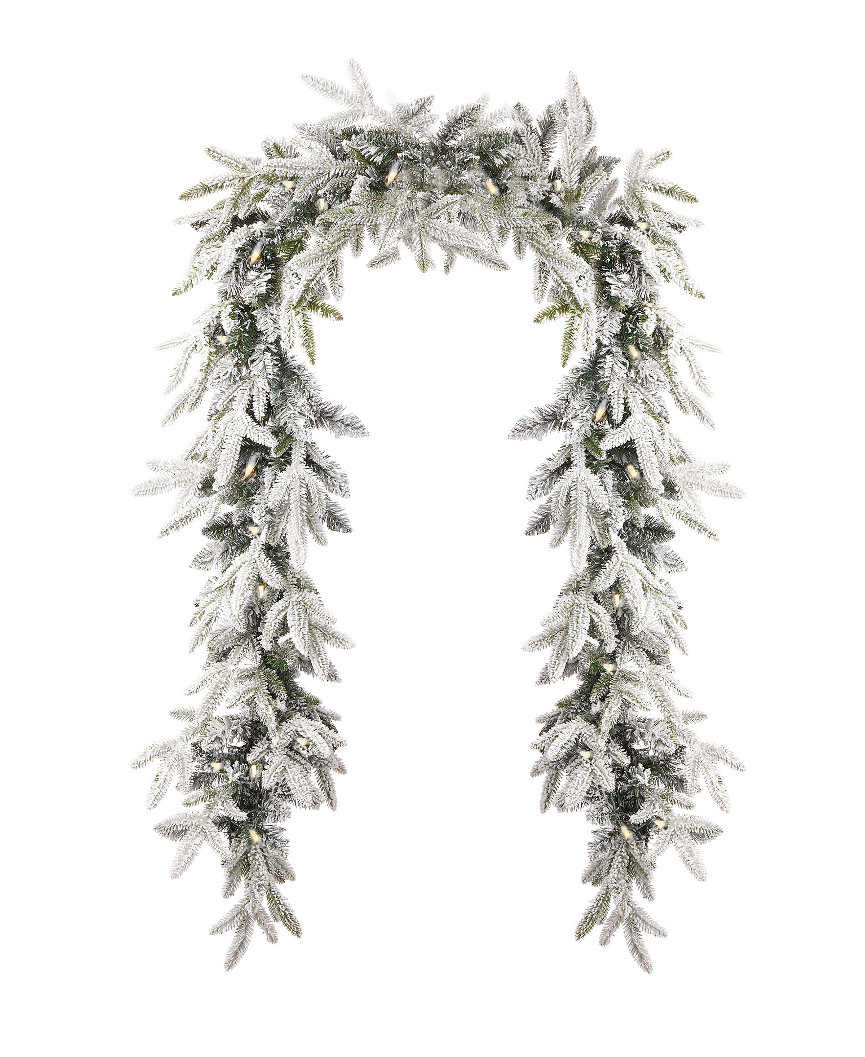 Royal Oaks Flocked Fir 9ft Garland (plug in)
