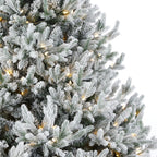 Royal Oaks Flocked Fir Pre-Lit Tree with Warm White LED Lights