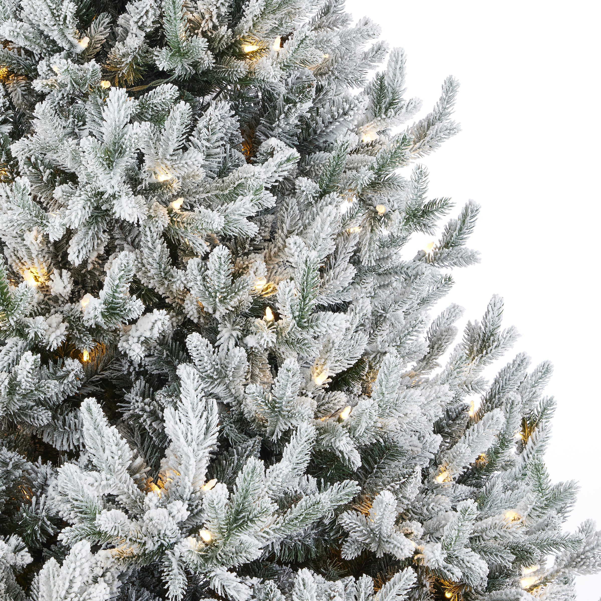 Royal Oaks Flocked Fir Pre-Lit Tree with Warm White LED Lights