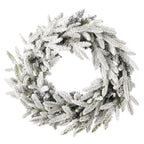 Royal Oaks Flocked Fir 24in Wreath (plug in)