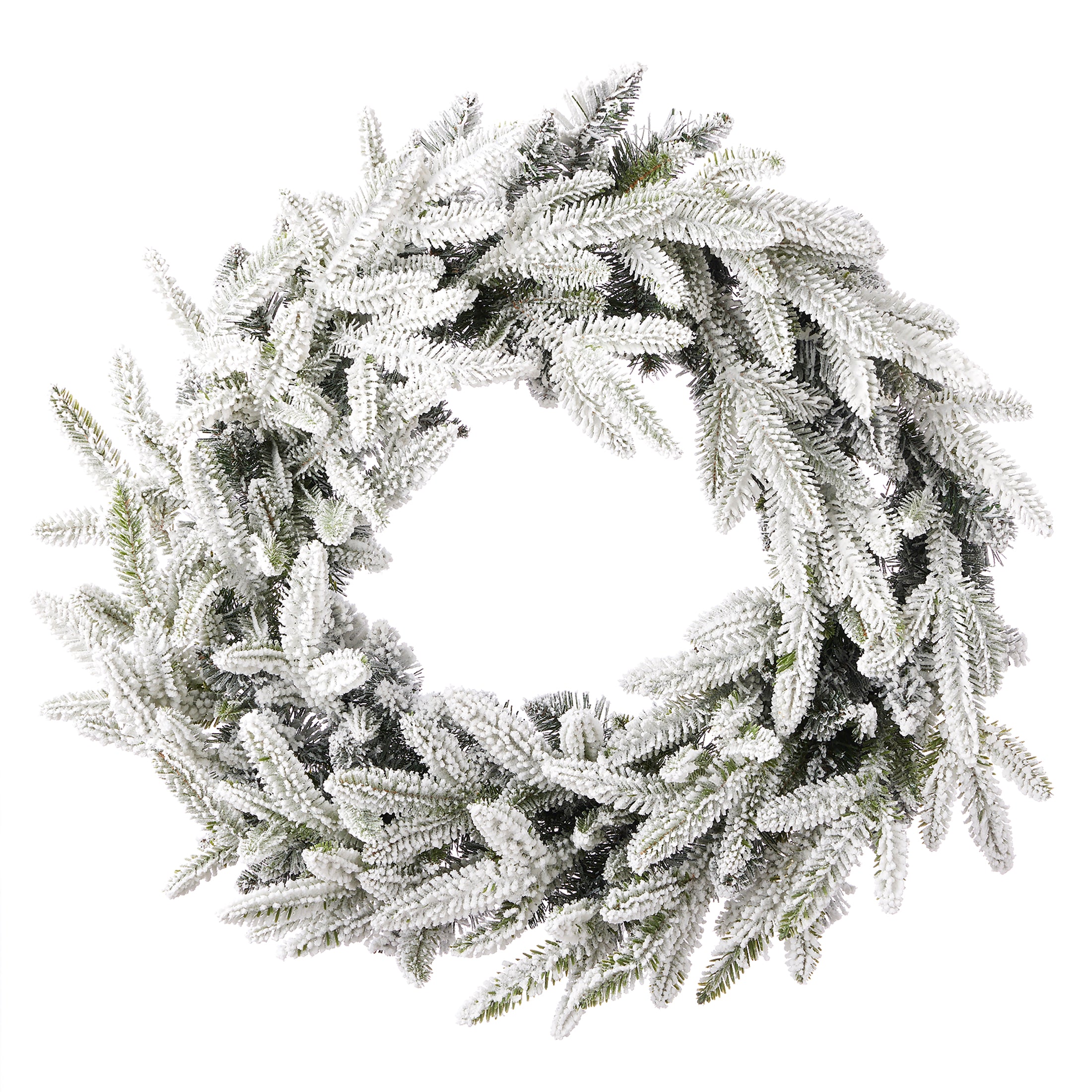 Royal Oaks Flocked Fir 24in Wreath (plug in)