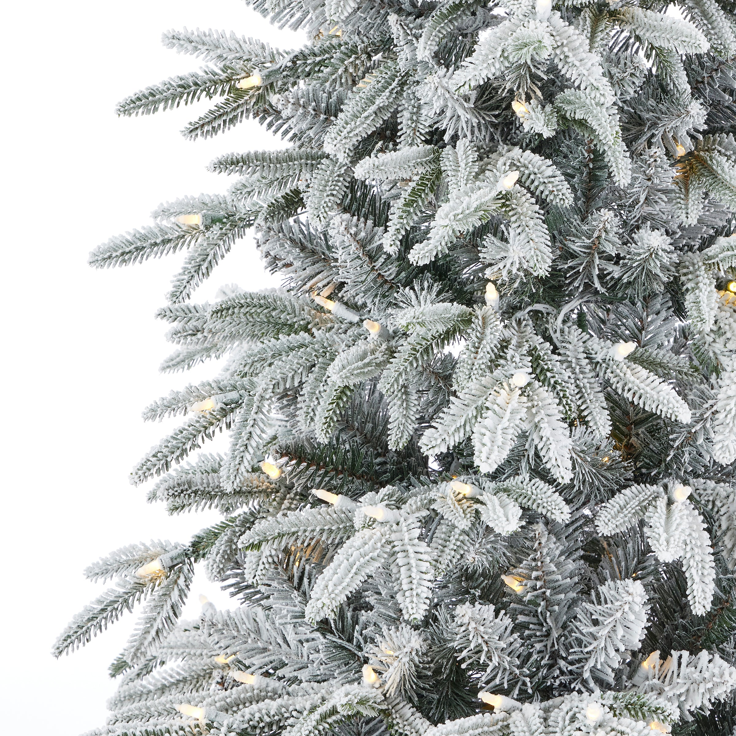 Shadow Woods Flocked Spruce Pre-Lit Tree with Warm White LED Lights