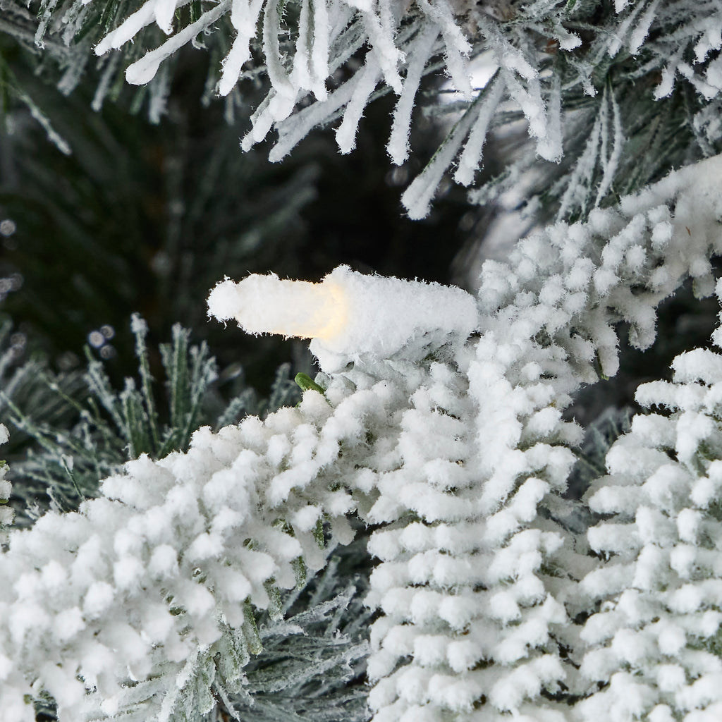 Shadow Woods Flocked Spruce Pre-Lit Tree with Warm White LED Lights