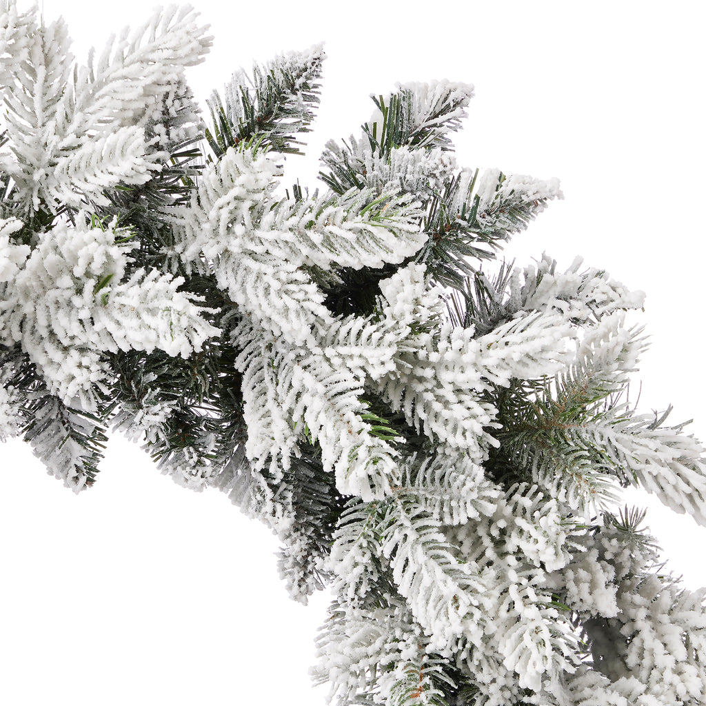 Shadow Woods Flocked Spruce 24in Pre-lit Wreath (plug in)