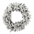 Shadow Woods Flocked Spruce 24in Pre-lit Wreath (plug in)