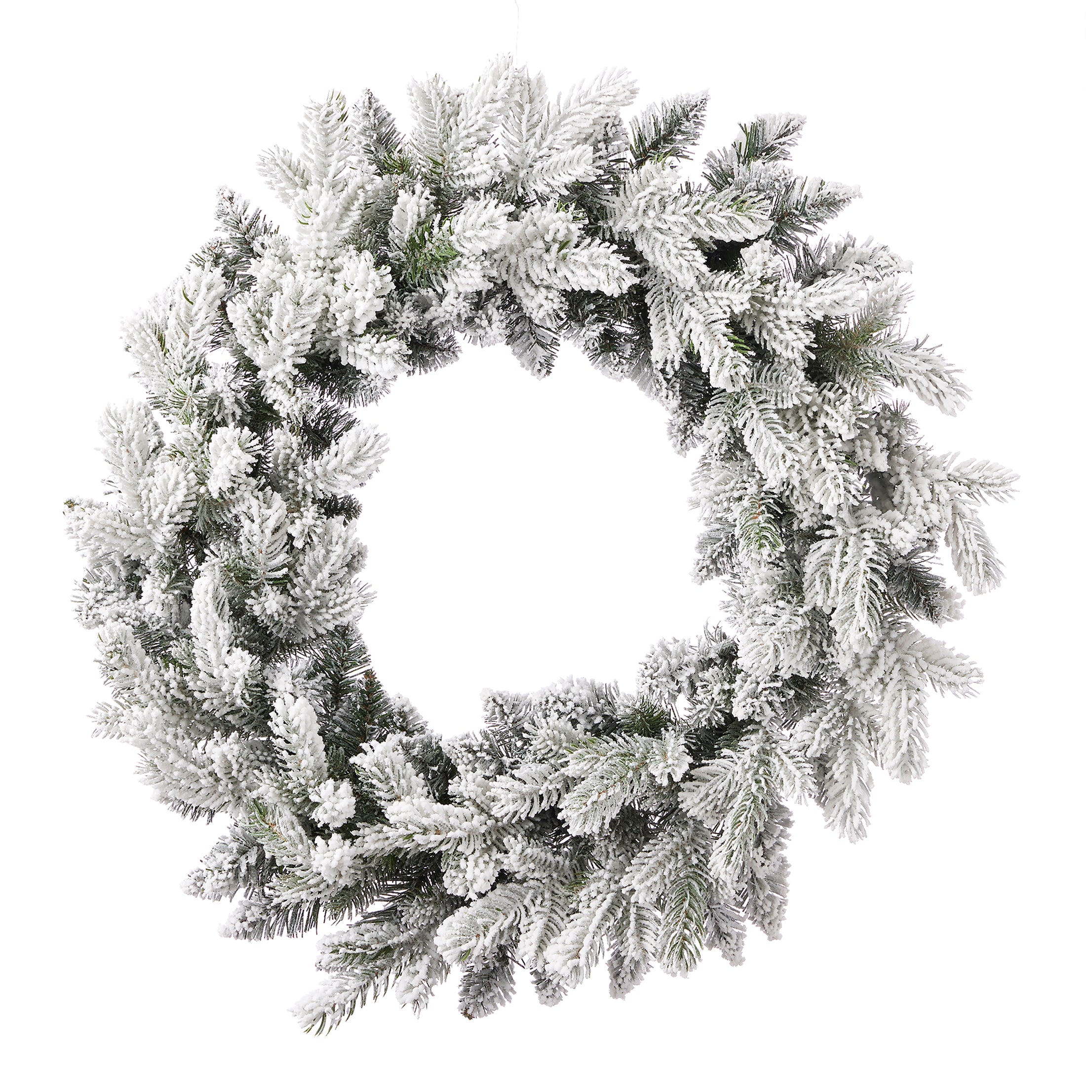 Shadow Woods Flocked Spruce 24in Pre-lit Wreath (plug in)