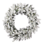 Shadow Woods Flocked Spruce 24in Pre-lit Wreath (plug in)
