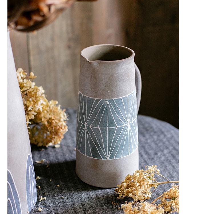 Handpainted Terracotta Table Vase